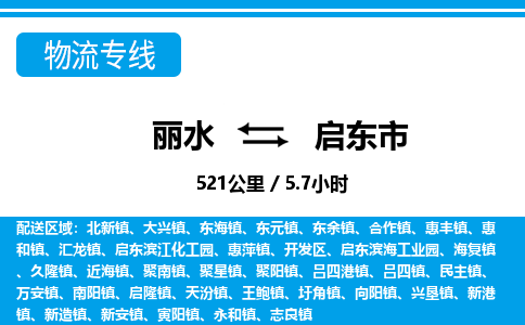 麗水到啟東市物流專(zhuān)線(xiàn)-麗水至啟東市貨運(yùn)公司