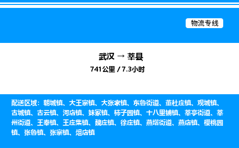 武漢到莘縣物流專(zhuān)線-武漢至莘縣貨運(yùn)公司