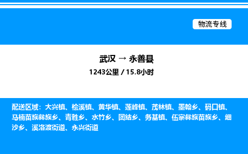 武漢到永善縣物流專(zhuān)線-武漢至永善縣貨運(yùn)公司
